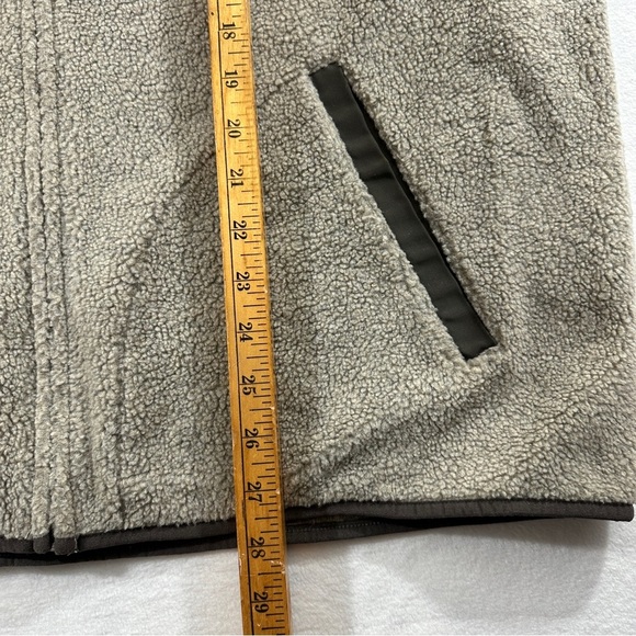 Pendleton striped Sherpa vest winter zip up tan red green - Picture 5 of 9